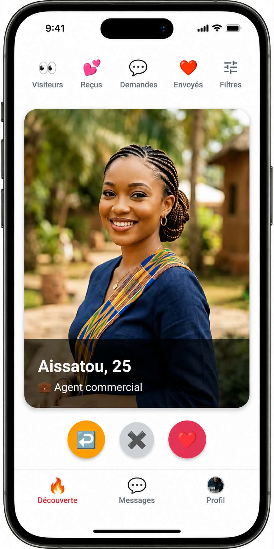 Capture d'écran de l'application Djombo